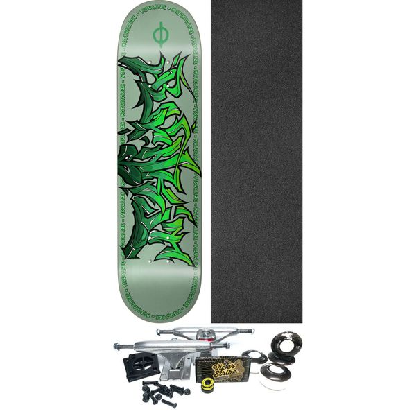 Burnkit Skateboards Tagger Green Skateboard Deck - 8.375" x 32.125" - Complete Skateboard Bundle